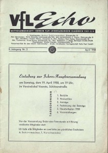 VfL-Echo April 1958 Cover