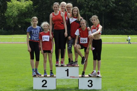 U14-Mädchen bei den Kreis-Mehrkamp-Meisterschaften