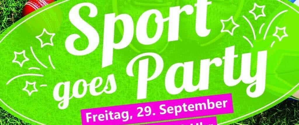 Banner der Sportlerparty "Sport goes Party"
